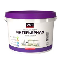 Краска интерьерная "Белоснежная", 3 кг, VGT / ВГТ ВД-АК-2180 